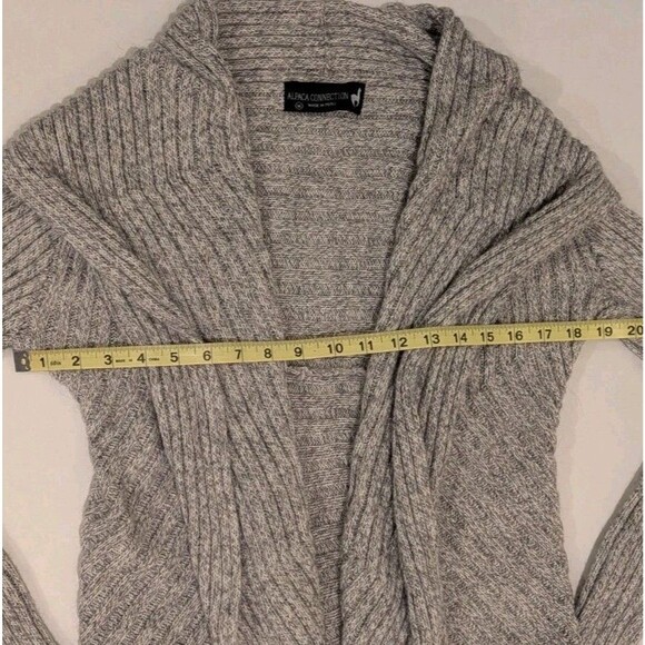 Alpaca Connection Open Front Shawl Cardigan Sz M Preppy Lounge Balletcore Cabin - Picture 2 of 6